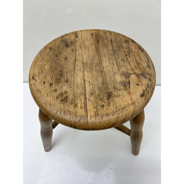 Wood Mid-Century Modern French Wooden Workshop Stool, 1940s For Sale - Image 7 of 10