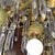 1940's Hollywood Regency Gilt & Verdigris Bronze, Crystal & Tole Floral Pendant/ Chandelier For Sale - Image 9 of 18