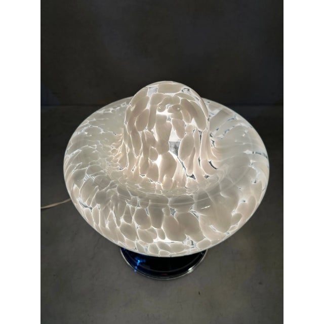 Metal Murano Glass Table Lamp attributed to Mazzega, 1970s For Sale - Image 7 of 12