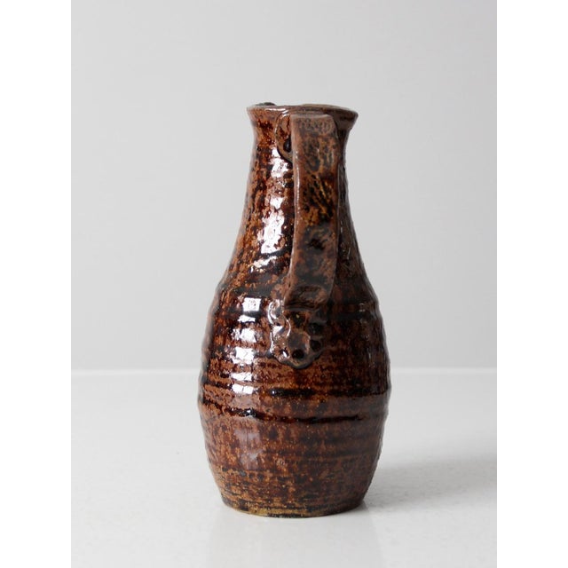 Ceramic Vintage Studio Pottery Pitcher Signed 1975 For Sale - Image 7 of 11