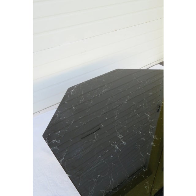 Mid Century Modern Style Octagonal Geometric Marbleized Coffee Table For Sale - Image 11 of 12
