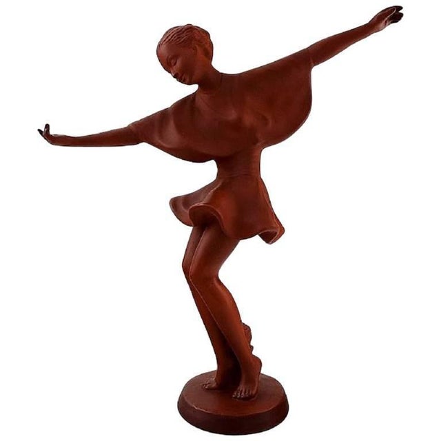 Austrian Keramos Dancing Woman Figure in Red Clay, 1940s For Sale - Image 6 of 6