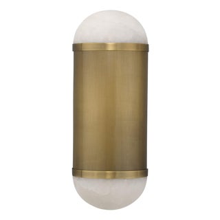 Jamie Young Remedy Wall Sconce in Alabaster and Antique Brass For Sale