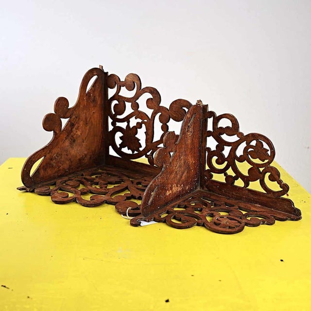 Vintage Carved Wooden Corner Shelf For Sale - Image 5 of 5