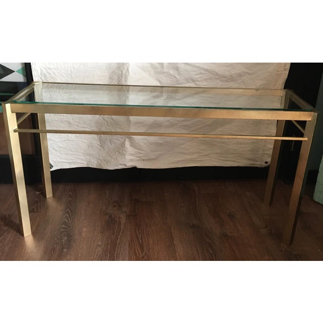 1970s Milo Baughman Style Brass and Glass Console Table For Sale - Image 13 of 13