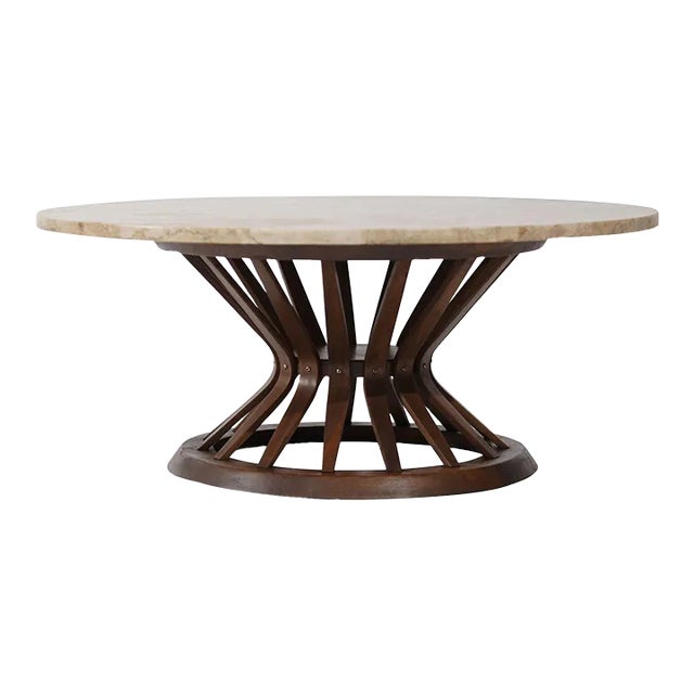Sheaf of Wheat Travertine Top Coffee Table by Edward Wormley, C. 1950s For Sale