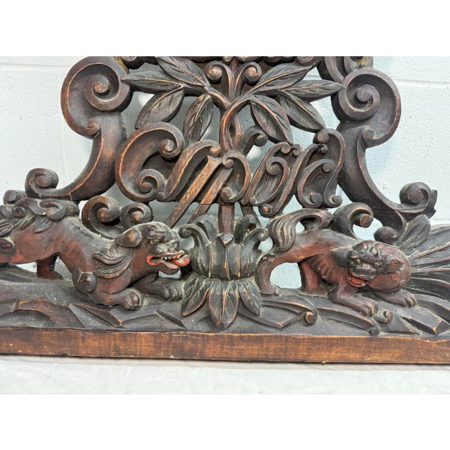Wood Large Antique 19th Century Carved Wood Architectural Salvage Pediment Sculpture For Sale - Image 7 of 12