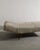 Rare swedish sculptural mid century daybed with dark stained teak wooden legs and later beige hide upholstery produced in...