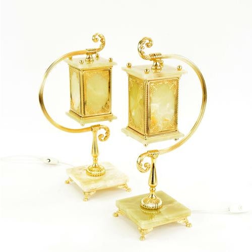 Mid-Century Modern Mid-Century Onyx Table Lamps, Set of 2 For Sale - Image 3 of 6