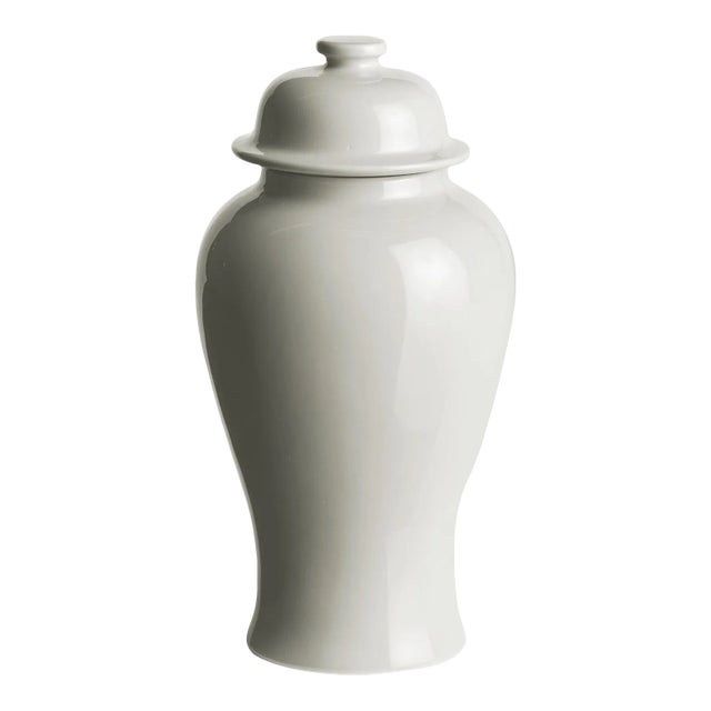 Koa Lidded Mini Ginger Jar Large, Bright White For Sale