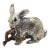 Vintage Italian Handmade Genuine Silver & Brass Rabbit Bunny Figurine Miniature For Sale