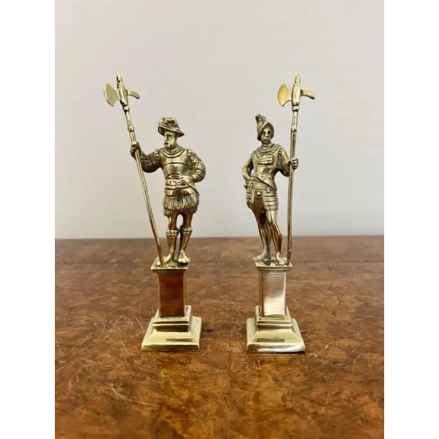Antique Victorian Quality Brass Figures of Cavaliers, 1860, Set of 2 For Sale - Image 3 of 7
