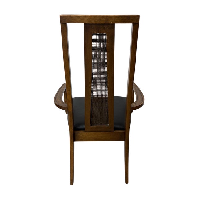 Mid-Century Modern Walnut Cane Back Dining Chairs - Set of 6 For Sale In Philadelphia - Image 6 of 9
