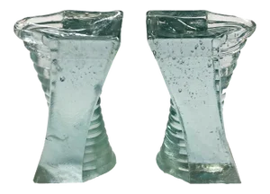 Vintage 1970s Glass Bookends - a Pair