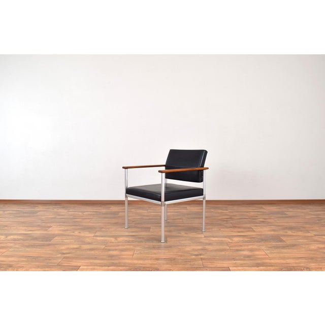 The armchair was made in the 1960s in germany by lübke. The lounge chair is made of aluminum and the armrests are made of...