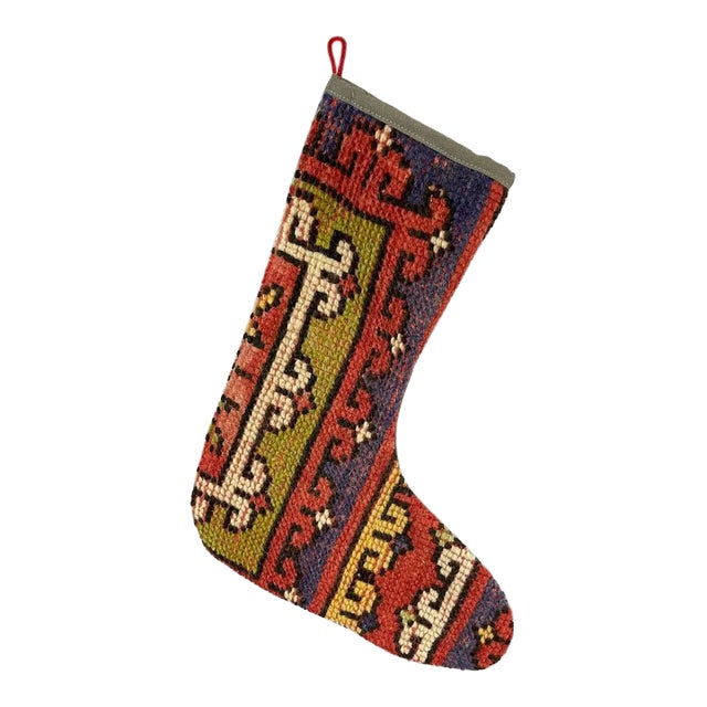 Turkish Kilim Rug Christmas Stocking For Sale