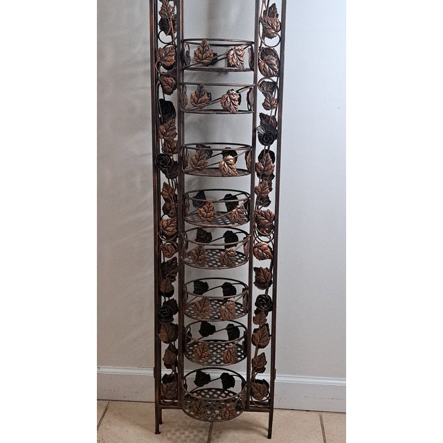 VTG Italian Gold Metal Grape Vine Folding Planter 3 Dividers Hollywood Regency For Sale - Image 15 of 17