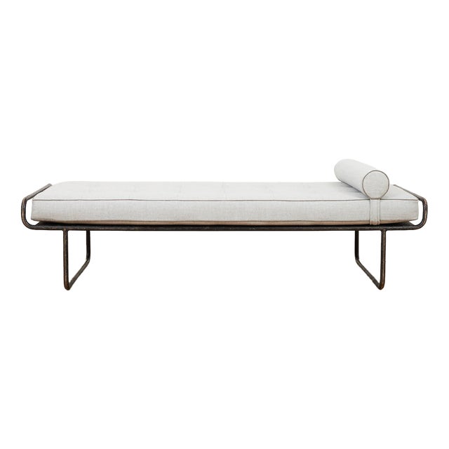 Daybed with Black Lacquered Steel Tubing For Sale
