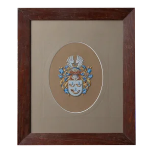 Heraldic Coat of Arms Gouache Painting