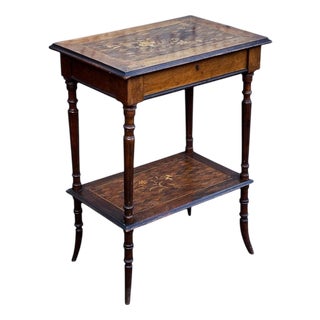 Marquetry Dressing Table with Mirror For Sale