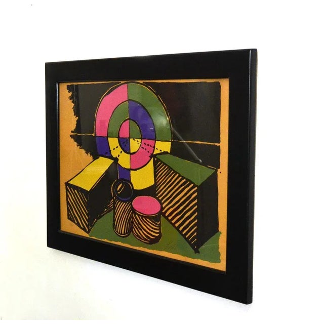 Enzo Bioli serigraphy on cardboard with original frame, signed and numbered.