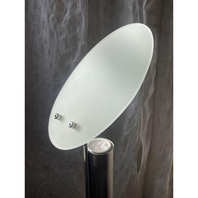 Adjustable Frosted Glass Disc Table Lamp, France, 1990s For Sale - Image 6 of 8