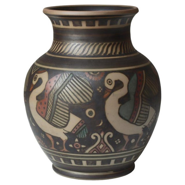 Art Nouveau Terracotta Vase by L. Hjorth, 1920s For Sale - Image 11 of 11