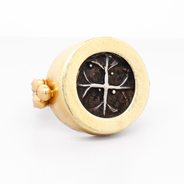 Retro 18k Signet Ring With an Ancient Athenian Drachma Coin For Sale - Image 10 of 15