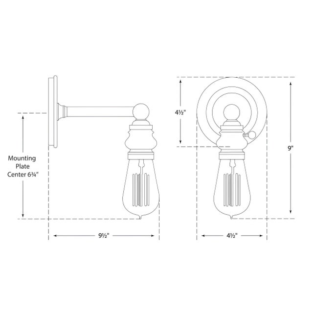 Visual Comfort Chapman & Myers for Visual Comfort Signature Boston Functional Single Light in Antique Nickel with White Glass For Sale - Image 4 of 4