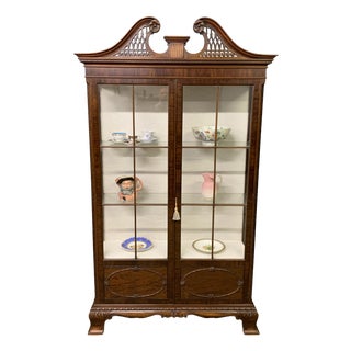 Chippendale Style Mahogany Display Cabinet, 1900s For Sale