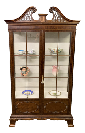 Chippendale Style Mahogany Display Cabinet, 1900s