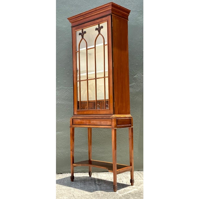 Mid 20th Century Vintage Mahogany Glass Display Cabinet For Sale - Image 5 of 16