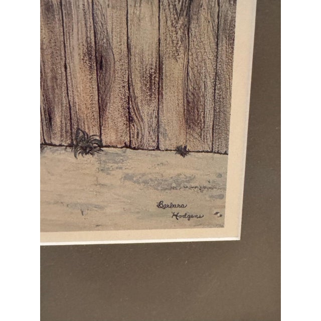 A pencil-signed, hand-numbered (307/1000) limited-edition offset lithograph by Barbara Hodgens, after her detailed pen-...
