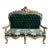 Throne Sofa Settee Love Seat in Gold Leaf For Sale