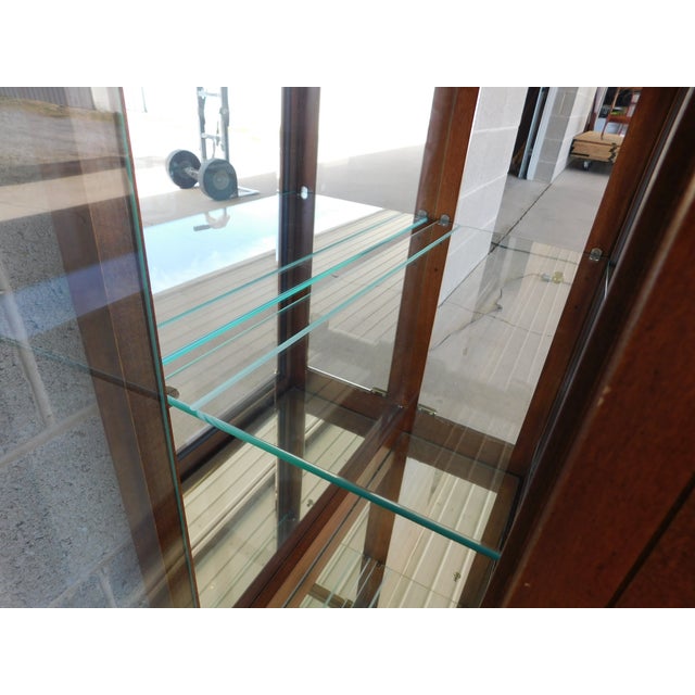 Wood Pulsaski Cherry Curio Lighted Display Cabinet 28"w For Sale - Image 7 of 15