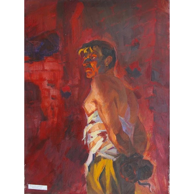 Soviet Army Oil Painting, Ukrainian Artist Bozhko, 1970s 114-85 For Sale