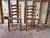 Henkel harris early American rustic style high ladder back dining chairs.. Set of 6 American made, solid wood frame....