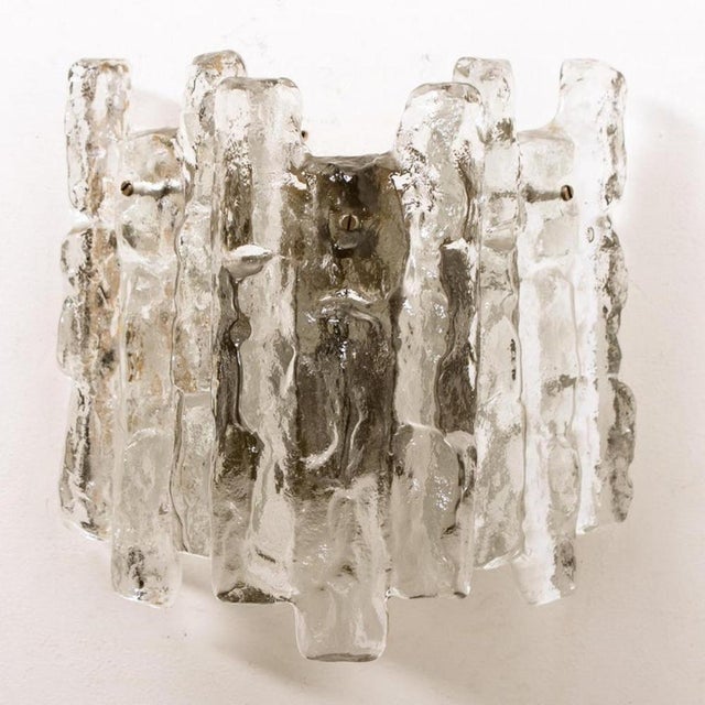 Large Modern Ice Glass Chandeliers attributed to J. T. Kalmar, 1970, Set of 2 For Sale - Image 12 of 14