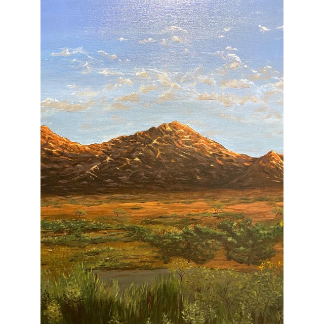 Stunning large original oil painting by Rich Dye of the Santa Rita Mountains just outside Tucson, Arizona. Housed in a...