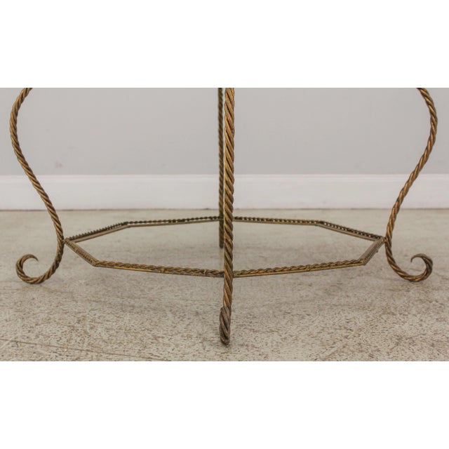 Large Octagonal Gold Gilt Iron Base Ottoman or Table For Sale - Image 4 of 11