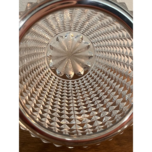 Vintage Cut Crystal Cocktail Ice Bucket With Chrome Swing Handle For Sale - Image 9 of 13