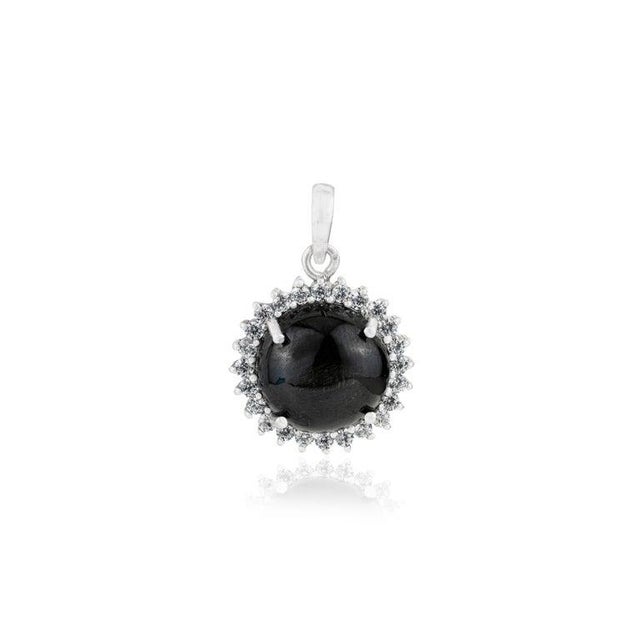 Not Yet Made - Made To Order 11.55 Ct Black Star Pendant Halo Zircon in 925 Sterling Silver for Her For Sale - Image 5 of 12