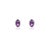 18k Gold Minimal Amethyst Jewelry Set Pendant, Ring Size 7 and Stud Earrings- 4 Pieces For Sale - Image 4 of 16