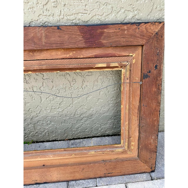 Vintage Mid 20th Century Ornate Wooden Black and Gold Gilt Picture or Mirror Frame For Sale - Image 10 of 10