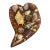 Mid-Century Biomorphic Carved Walnut Heart-Shaped Centrepiece Bowl With Integrated Seashell Mosaic For Sale