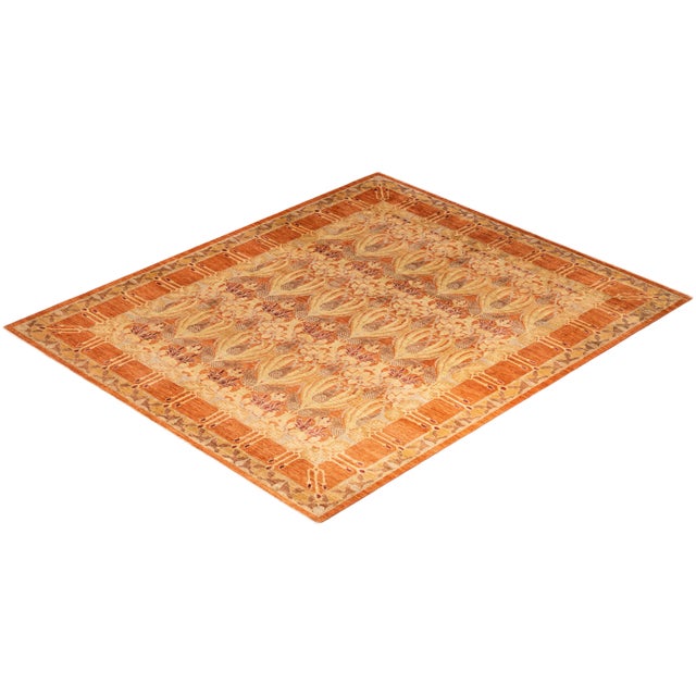 Red Arts & Crafts, One-of-a-Kind Hand-Knotted Area Rug - Red, 7' 10" x 9' 7" For Sale - Image 8 of 8