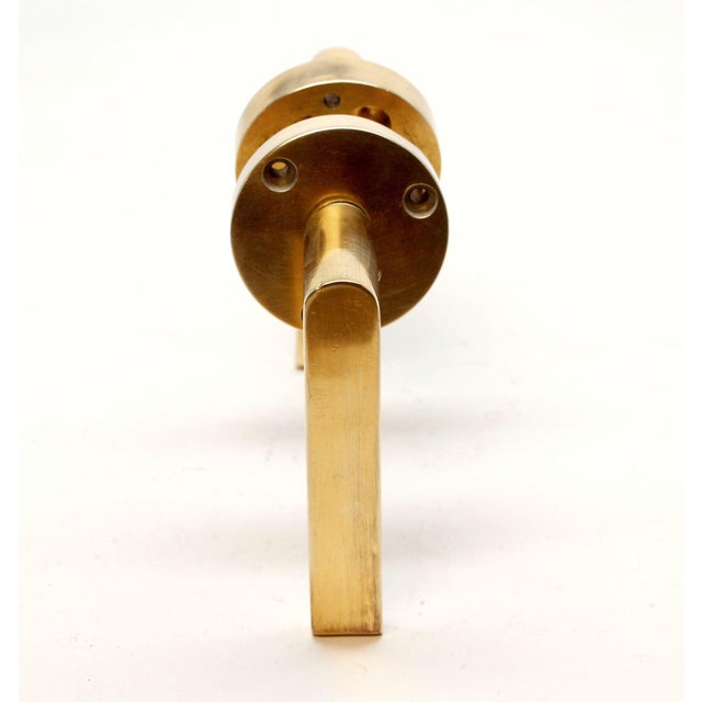 Late 20th Century Modern Polished Bronze Lever Door Knob Set For Sale - Image 5 of 5