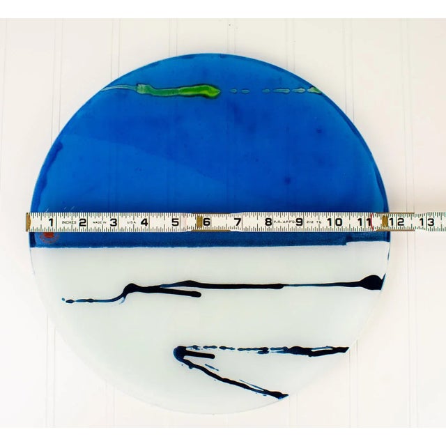 Signed, Dated 1983 Handcrafted Glassworks of Canada Art Glass 12" Decorative Plate For Sale - Image 12 of 13