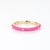 Contemporary ​Candy Pink Enamel Diamond Ring Size 6.5 14k Yellow Gold Stacking Band Jewelry For Sale - Image 3 of 6