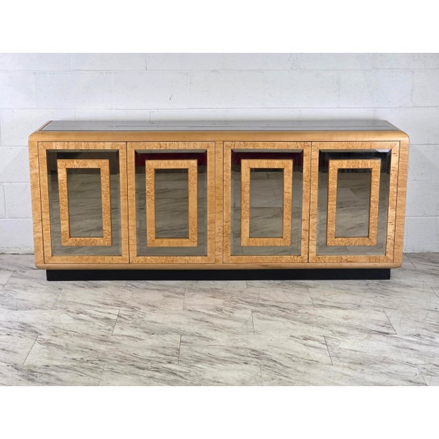 1970s Burlwood & Mirrored Glass Dresser by Romweber For Sale - Image 9 of 18